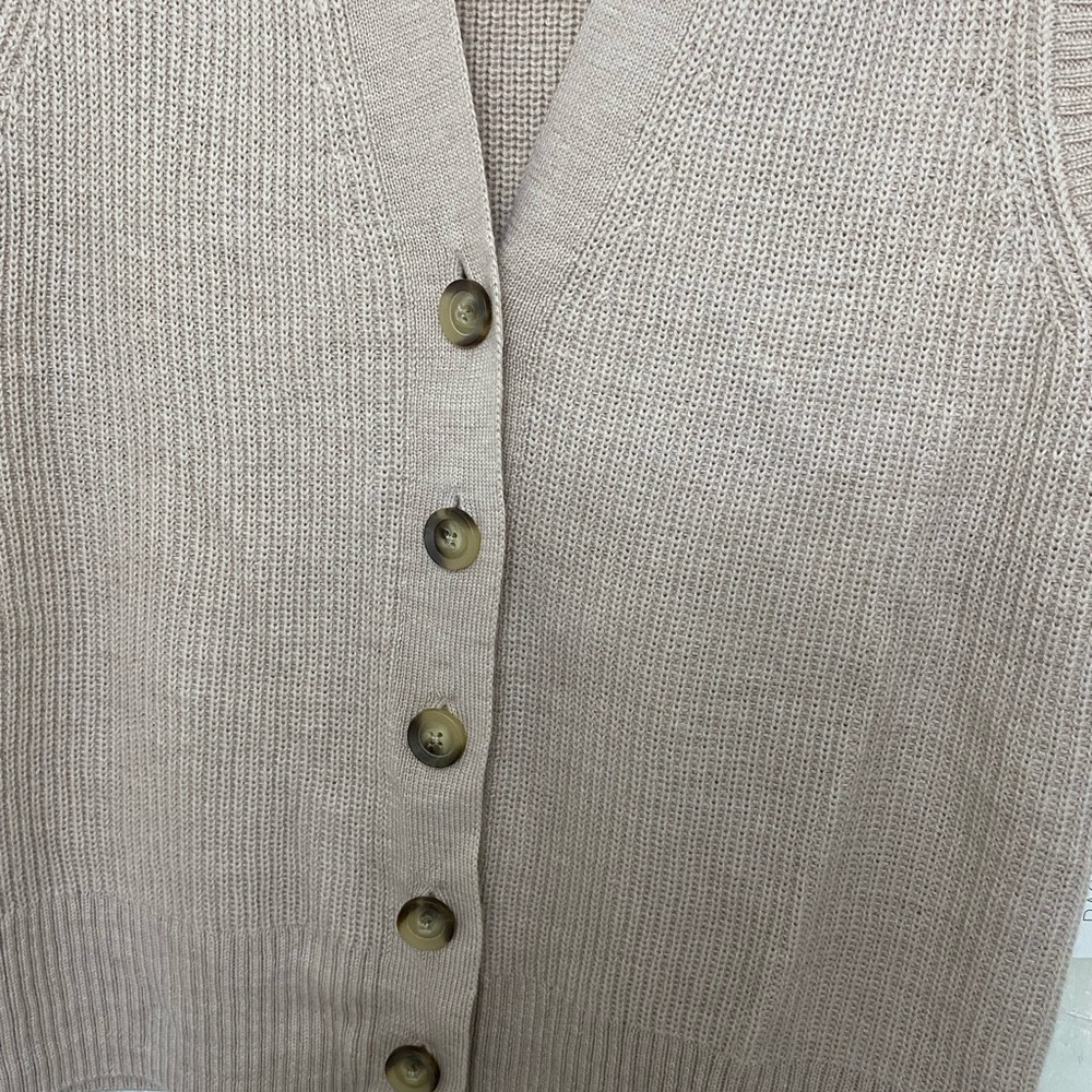 NWT Rachel Zoe Women's Tan Extra Fine Merino Wool Sweater Vest - Size M - Picture 13 of 16